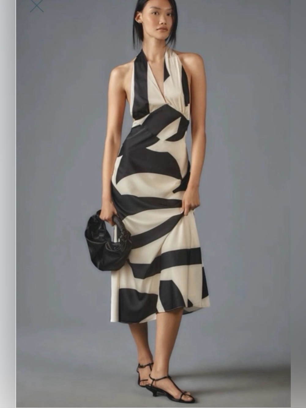 Bardot Citron Halter Cocktail Midi Dress